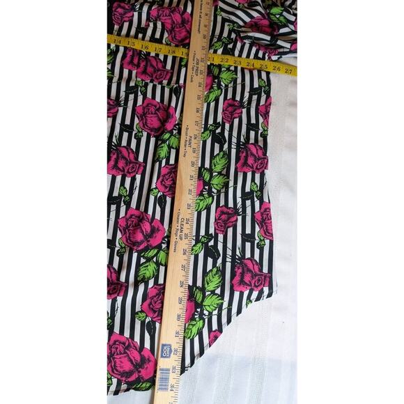 Torrid Betsey Johnson Georgette Floral Stripe Tunic + Black Leggings 3X OUTFIT - Picture 8 of 13